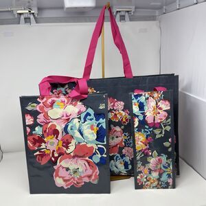 NWOT Vera Bradley Floral 3 Pc Tote Set Small Medium Large Coated Beach
